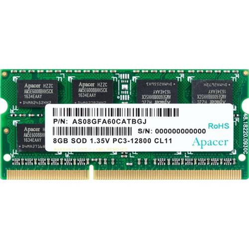 SODIMM 8GB. PORTATIL DDR3L 1600MHZ CL11 1.35V APACER DV.08G2K.KAM