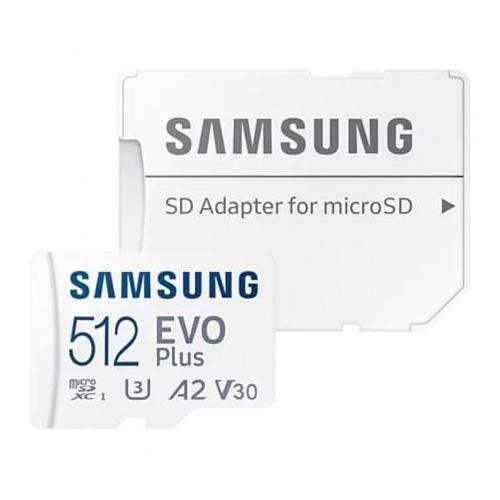 MEMORIA MICROSD 512GB SAMSUNG EVO PLUS 2021 C10 130MB CON ADAP SD