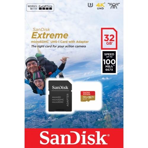 MEMORIA MICROSD 32GB. SANDISK UHS-I EXTREME 100MB SDSQXAF-032G-GN6MA