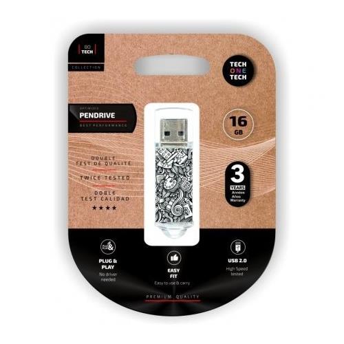 MINIDISCO PENDRIVE 16GB. TECH ONE TECH ART DECO USB 2.0