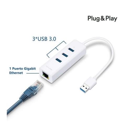 HUB USB 3.0 TP-LINK UE330 3 PUERTOS USB 3.0 / 1 RJ45