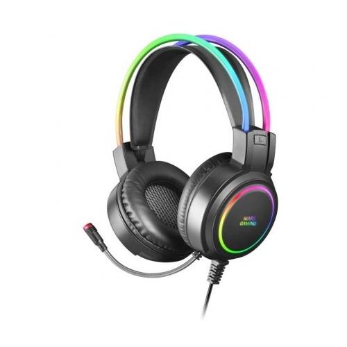 AURICULARES GAMING CON MICROFONO MARS GAMING MHRGB NEGRO