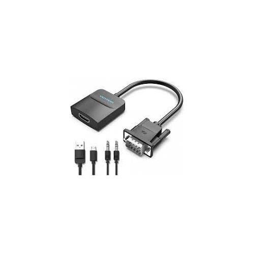 Vention ACNBB Cable Conversor VGA Macho a HDMI Hembra con Audio 1080p 60Hz  15cm Negro, PcComponente
