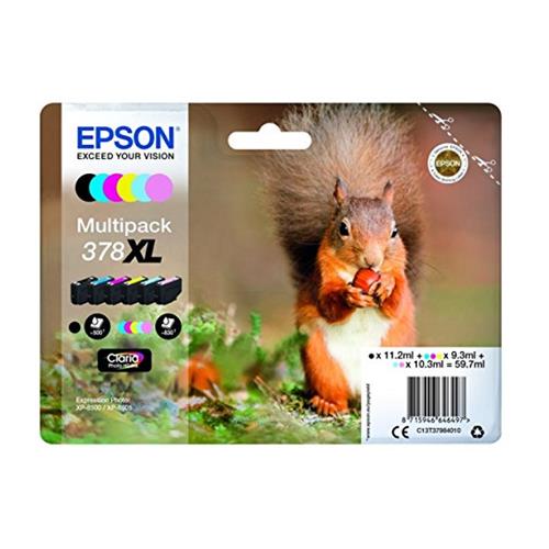 CARTUCHO T379840 T3798 378XL VALUE PACK 6 COLORES  EPSON XP-8500 , XP-8505