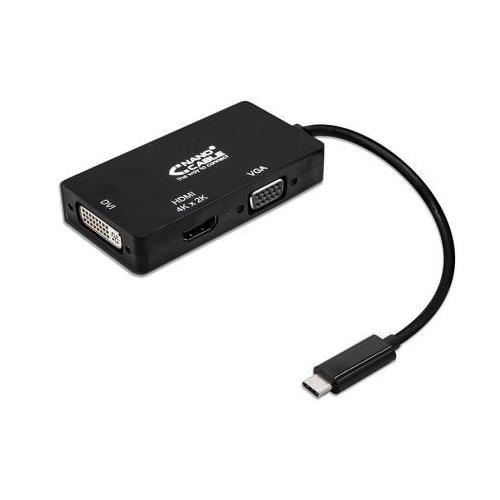 ADAPTADOR USB-C A VGA/DVI/HDMI 10CM NANOCABLE 10.16.4301-BK