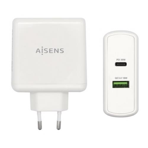 CARGADOR DE PARED 48W AISENS ASCH-2PD30QC-W BLANCO  1 X USB / 1 X USB-C