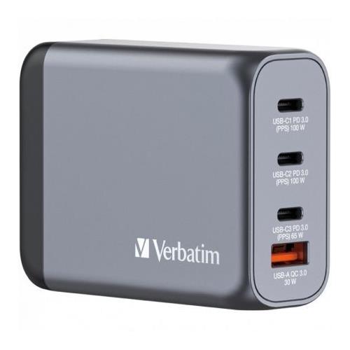 CARGADOR DE PARED 100W VERBATIM GNC-100 3XUSB-C 1XUSB 32202