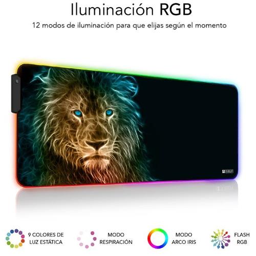 ALFOMBRILLA RATON SUBBLIM LED RGB LEON XL 800 x 300 x 4 mm 02RGB10