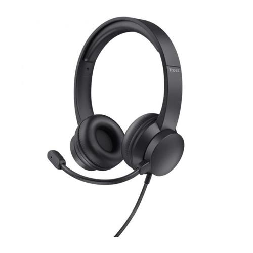 AURICULARES CON MICROFONO TRUST HS-150 JACK 3.5 NEGRO 25333