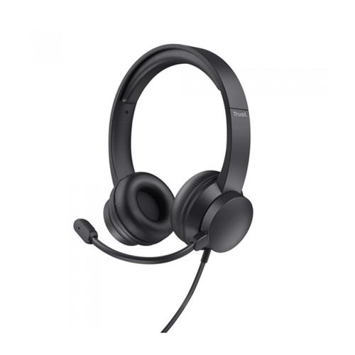 AURICULARES CON MICROFONO TRUST HS-201 USB NEGRO