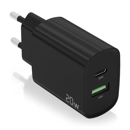 CARGADOR DE PARED 20W AISENS A110-0755 USB USB-C NEGRO