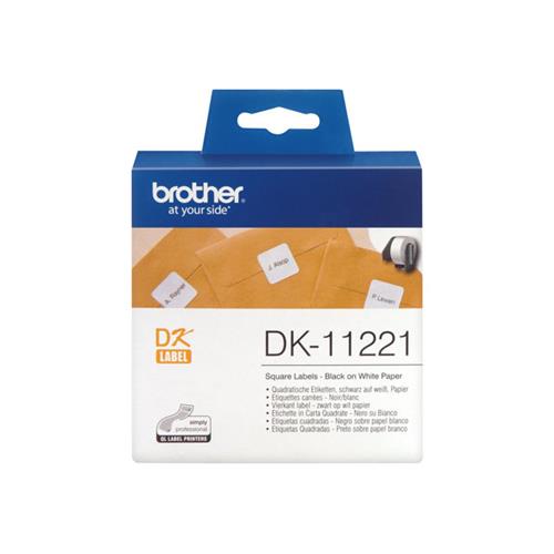 ETIQUETAS DK11221 BROTHER PRECORTADA CUADRADA PAPEL 23X23MM ( 1000 U )