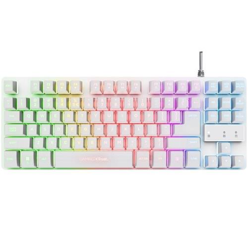 TECLADO GAMING TRUST GAMING GXT 833W THADO 24739 TKL BLANCO