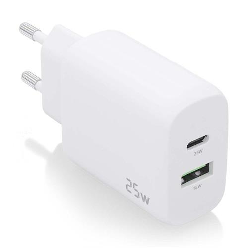 CARGADOR DE PARED 25W AISENS A110-0758 USB / USB-C BLANCO