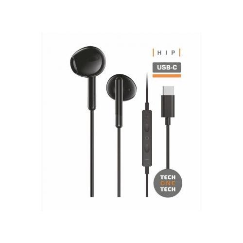 AURICULARES  INTRAUDITIVOS CON MICROFONO TECH ONE TECH TEC1302 USB-C NEGRO