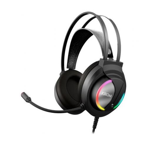 AURICULARES CON MICROFONO KROM KAPPA JACK 3.5 / USB 2.0 NEGRO