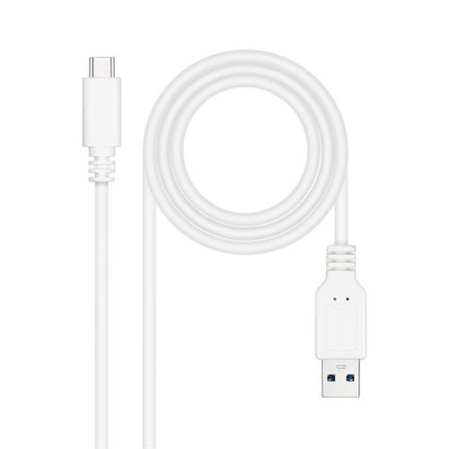 CABLE USB 3.1 MACHO A USB-C MACHO 1.5M.   BLANCO NANOCABLE 10.01.4001-150-W