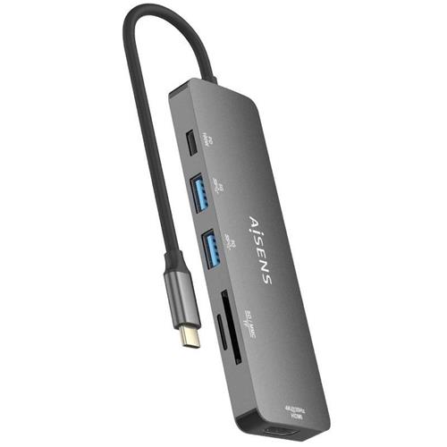 HUB USB-C AISENS ASUC-6P016-GR 1XHDMI / 2XUSB / LECTOR TARJETA / 1 USB-C PD