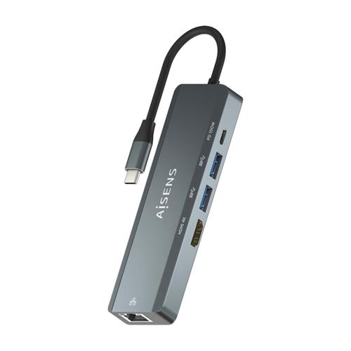 HUB USB-C AISENS ASUC-5P011-GR 1XHDMI / 2XUSB / RJ45 / USB-C / USB-C PD