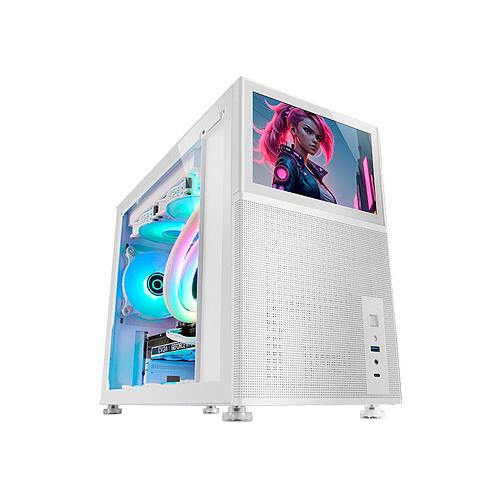 MINITORRE GAMING MICROATX MARS GAMING MC-LCDW PANTALLA 8" SIN FUENTE BLANCA