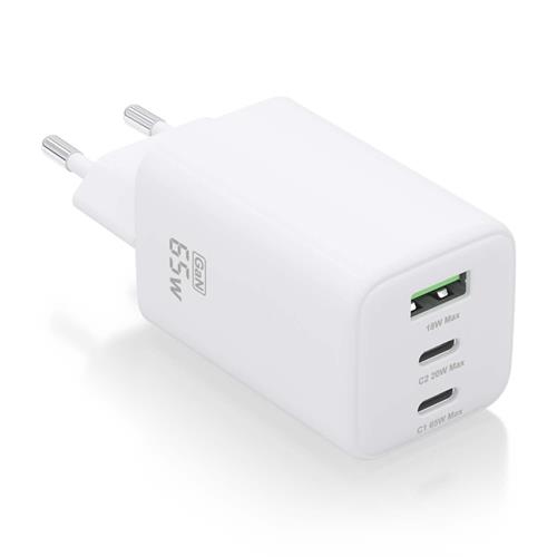 CARGADOR DE PARED 65W AISENS ASCH-65W3P041-W  USB / 2 USB-C BLANCO