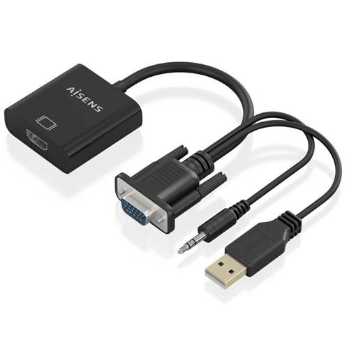 ADAPTADOR SVGA MACHO - USB MACHO / JACK MACHO- HDMI HEMBRA AISENS A115-0872