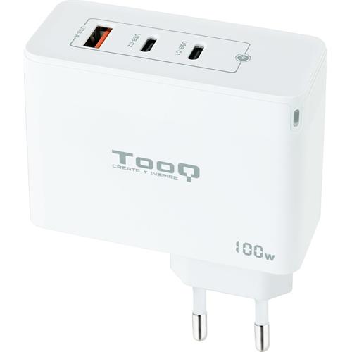 CARGADOR DE PARED 100W TOOQ  TQWC-GANQC2PD100W 2XUSB-C  1XUSB BLANCO