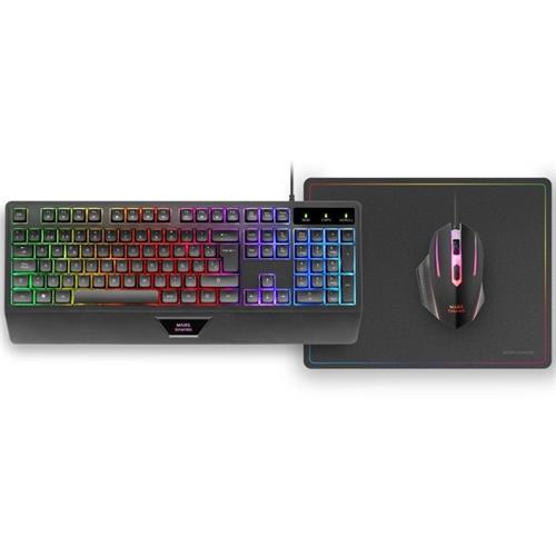 TECLADO RGB USB+RATON 3200DPI RGB USB +ALF MARS GAMING MCP124 FRANCES NEGRO