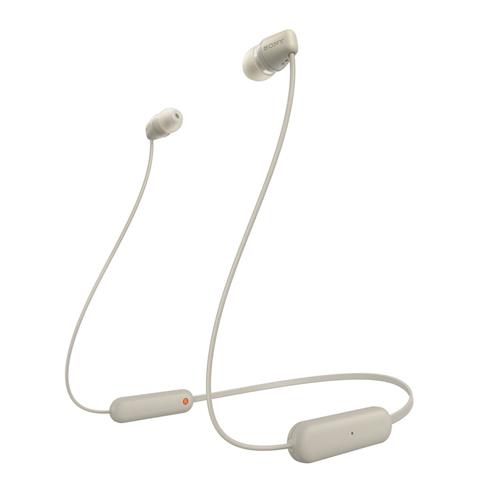 AURICULARES INTRAUDITIVOS CON MICROFONO SONY WI-C100 BLUETOOTH BEIGE