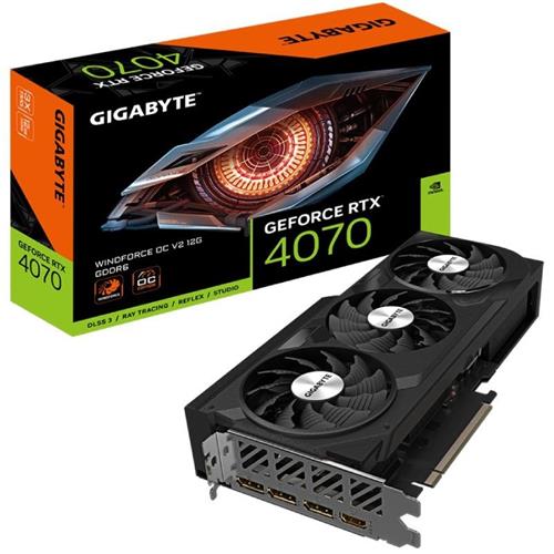 TARJETA GRAFICA GIGABYTE  RTX4070 WINDFORCE  OC V2 12G 12GB GDDR6  3 VENT