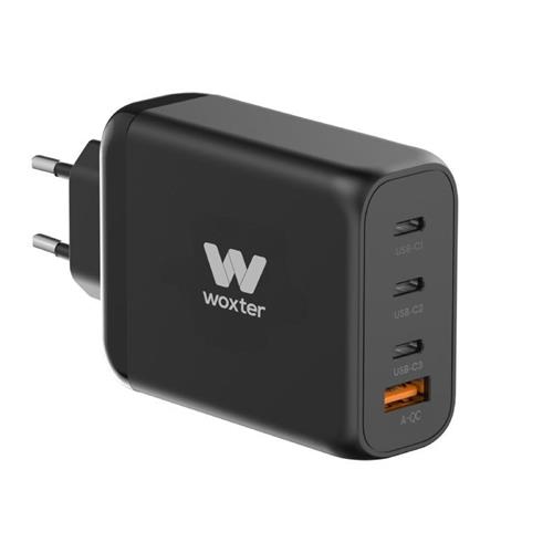 CARGADOR DE PARED 100W WOXTER PE26-177 3XUSB-C  1XUSB + CABLE USB-C NEGRO