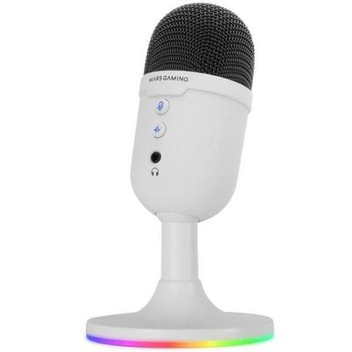 MICROFONO MARS GAMING MMICCX USB BLANCO