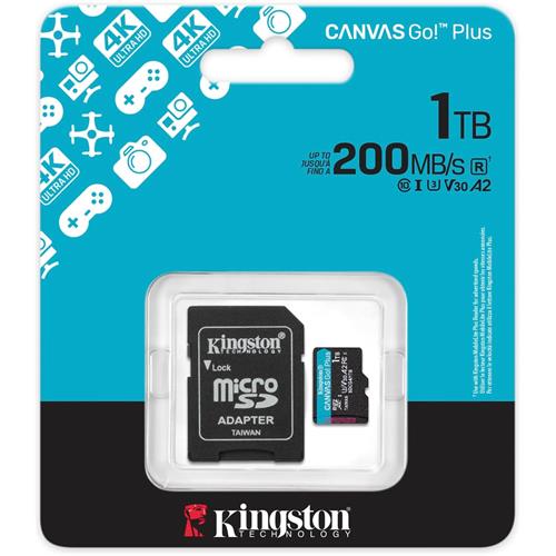MEMORIA MICROSD 1TB KINGSTON GO PLUS SDCG4/1TB 200MB INCLUYE ADAP. SD