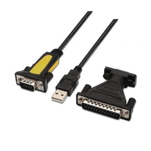 CABLE USB A SERIE RS232 DB9M DB25M. 1.8M. AISENS A104-0039