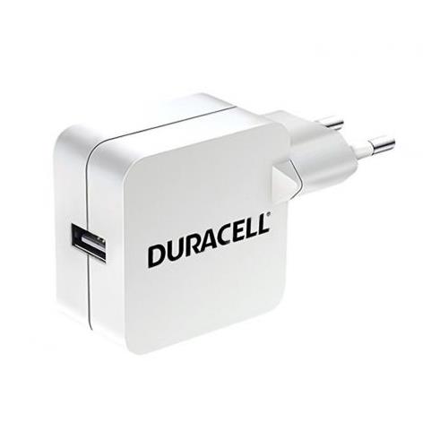 CARGADOR USB ENCHUFE PARED DURACELL DRACUSB2W 5V / 2.4A (BLANCO)