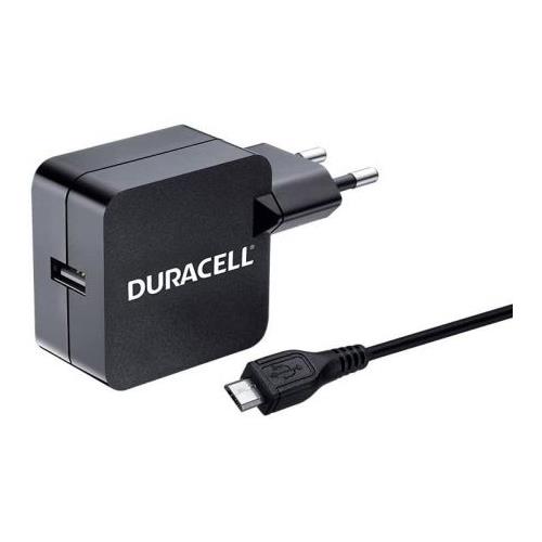CARGADOR USB ENCHUFE PARED DURACELL DMAC10 1XUSB 5V 2.4A NEGRO